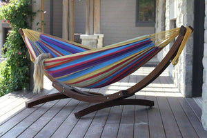 Staycation Paradise: Designing an Outdoor Oasis with Wooden Hammock Stands