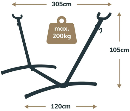 10 Ft Steel Hammock Stand & Double Size Achilles Hammock