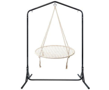 100cm Beige Nest Swing with Double Hammock Chair Stand