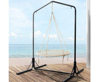 100cm Beige Nest Swing with Double Hammock Chair Stand