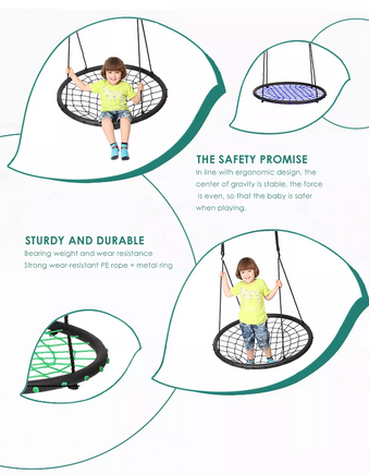 100cm Detachable Children Nest Swing in Black