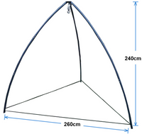 150cm Orange Open Hangout with Curved Tripod Stand