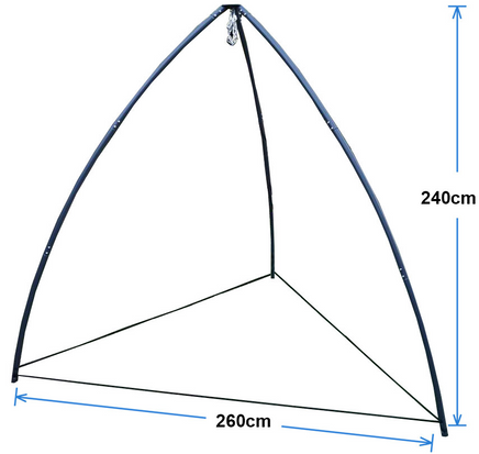 150cm Orange Open Hangout with Curved Tripod Stand