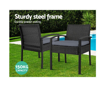 2PC Outdoor Dining Chairs Patio Furniture Rattan Lounge Chair