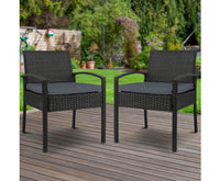 2PC Outdoor Dining Chairs Patio Furniture Rattan Lounge Chair