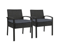 2PC Outdoor Dining Chairs Patio Furniture Rattan Lounge Chair