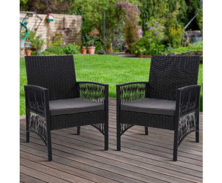 2PC Outdoor Lyra Furniture Wicker Lounge Chairs