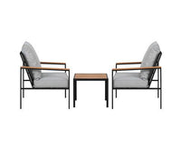 3 Piece Outdoor Lounge Setting – Patio Bistro Set with Chairs & Table