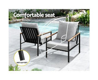 3 Piece Outdoor Lounge Setting – Patio Bistro Set with Chairs & Table