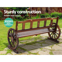 3 Seater Wooden Wagon Garden Bench Outdoor Lounge Chair