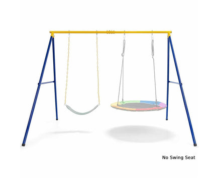 300 KG Heavy-Duty Kids Metal Swing Set Frame Outdoor Playground