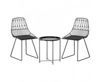 3PC Black Outdoor Patio Bistro Set