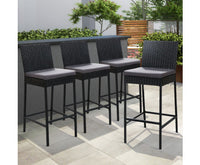 4-Piece Rattan Outdoor Bar Stools Dining Bar Chair