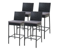 4-Piece Rattan Outdoor Bar Stools Dining Bar Chair