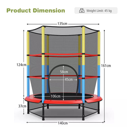 4.5 FT Kids Mini Trampoline 45 KG Max Capacity