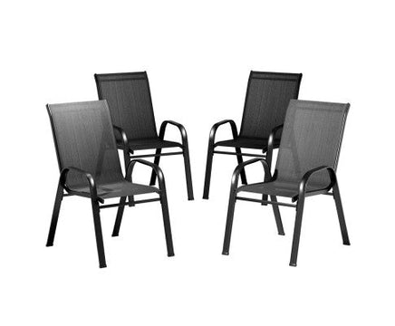 4x Stackable Bistro Lounge Chairs Outdoors