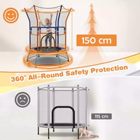 6 FT Cylindrical Kids Mini Outdoor Trampoline