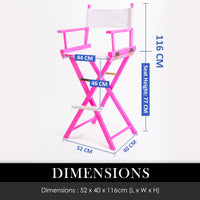 77cm Portable Director's Chair in Pink Hue