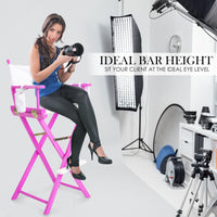 77cm Portable Director's Chair in Pink Hue