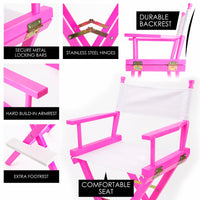 77cm Portable Director's Chair in Pink Hue