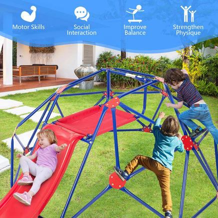 8 FT Climbing Dome with Slide Geometric Playset