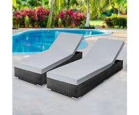 All-Weather Garden Daybed: Outdoor Rattan Sun Lounge in Black