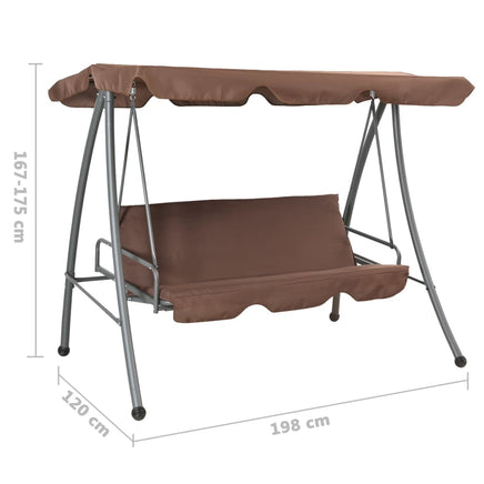 Arch Canopy Outdoor Swing Chair/bed - Coffee