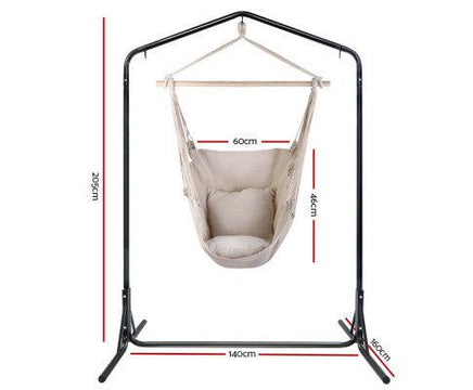 Beige Hammock Chair with Hammock Stand