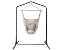 Beige Hammock Chair with Hammock Stand