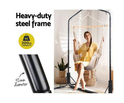 Beige Hammock Chair with Hammock Stand