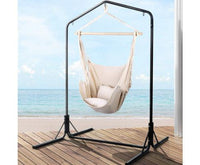 Beige Hammock Chair with Hammock Stand