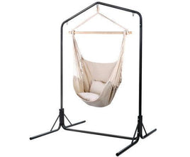 Beige Hammock Chair with Hammock Stand