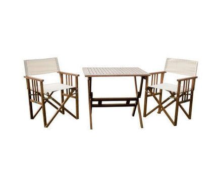 Bistro Style Folding Table and Director Chairs Set