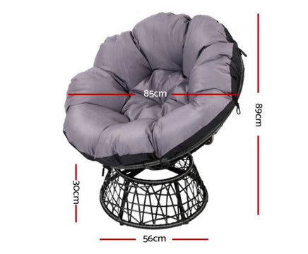 Black Papasan Wicker Patio Garden Chair