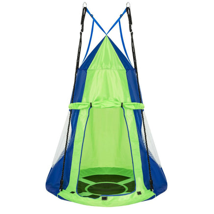 Blue and Green 100cm Hanging Tree Nest Swing 2 in 1