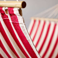 Borne Red and Natural Striped Hammock with Spreader Bar