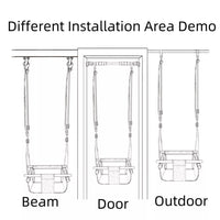 Canvas Baby Swing Wooden Hanging Swing Seat w/Safety Belt Baby Swing Chair