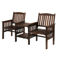 Classic Wooden Loveseat and Table – Ideal for Garden & Patio