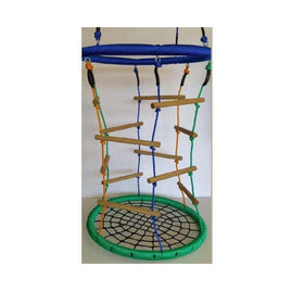 Climbing Ladder Nest Swing Seat with Wooden Rope Ladder