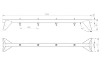 Commercial Double Swing Frame: In-Ground, Steel Top & Timber Legs