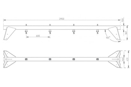 Commercial Double Swing Frame: In-Ground, Steel Top & Timber Legs