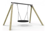 Commercial-Grade Swing Frame: Birds Nest with Cypress Timber & Galvanized Steel