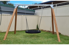 Commercial-Grade Swing Frame: Birds Nest with Cypress Timber & Galvanized Steel