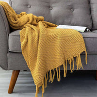 Cotton Luxury Throw Blanket with Tassels