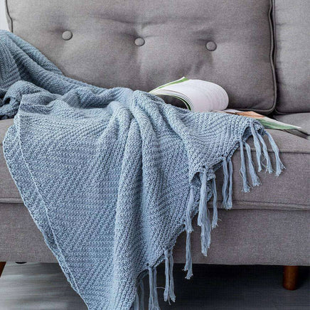 Cotton Luxury Throw Blanket with Tassels