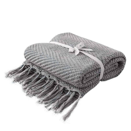 Cotton Luxury Throw Blanket with Tassels