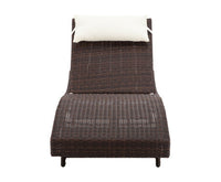 Day Bed Sun Lounge Set - Wicker & Rattan Outdoor Furniture in Brown