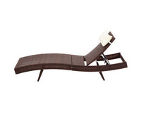 Day Bed Sun Lounge Set - Wicker & Rattan Outdoor Furniture in Brown