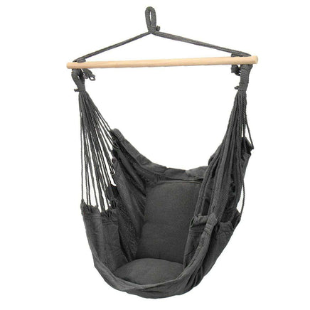 Deluxe Hanging Hammock Chair in Grey