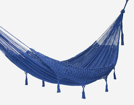 Deluxe King Outdoor Cotton Hammock in Blue